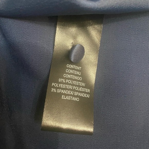 WAYF 2 Pc Blue Satin Crop Tie Top Wide Leg Pants W/pockets Parties Celebrating M - Picture 6 of 17